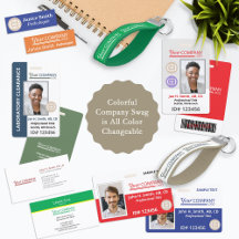 Colorful Corporate Badges, Business Cards & More