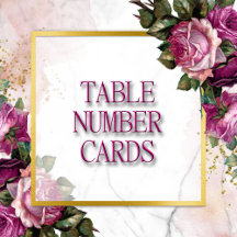 TABLE NUMBER CARDS