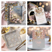 Masquerade Sweet 16 Rose Gold & Silver