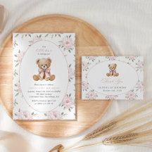 Baby Bear, Pink Flowers First Birthday Collection