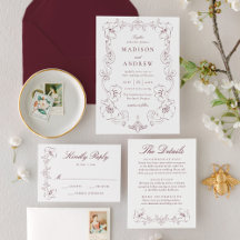 Elegant Burgundy Ornate Floral Wedding