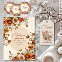 Rust Terracotta Flowers Thanksgiving Dinner