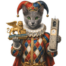 Russian Blue Arlequin Cat