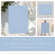 Elegant Modern Minimalist Blue Wedding