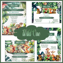Wild One Tropical Canopy Jungle Safari Birthday 
