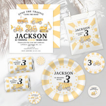 Under construction yellow boy birthday