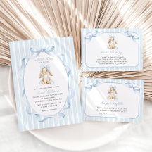 Bunny and Blue Stripes Baby Shower Collection