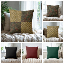 Luxury Flowers and Gold Pattern ,Gold Black Red 