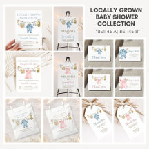 Locally Grown Baby Boy Shower Collection