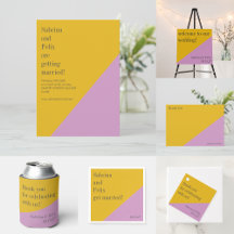 Purple and Yellow Color Block Geometric Wedding