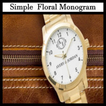 Simple Vintage Monogram Couple names watch