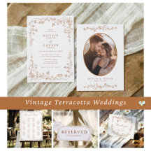 Vintage French Toile Terracotta Wedding