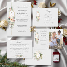 Simply Elegant Christmas Floral Monogram Wedding