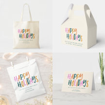 Happy Holidays Cute Colorful Playful Typography