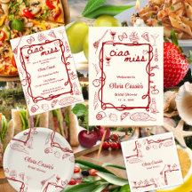 Red Doodle Ciao Miss Italian Bridal Shower