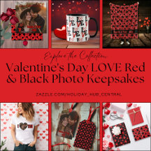 Valentine's Day LOVE Red & Black Photo Keepsakes