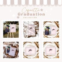 Elegant Cute Pink Coquette Bow Graduation