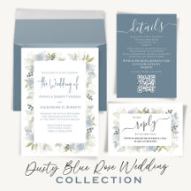 Wedding Stationery Suite Dusty Blue Floral