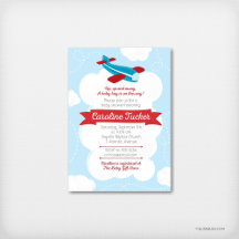 Retro Airplane Baby Shower in Red and Blue