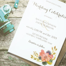 Wedding Floral Watercolor Vintage Boho Elegant