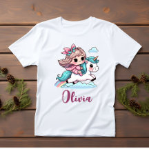 Cute Unicorn and Baby Girl