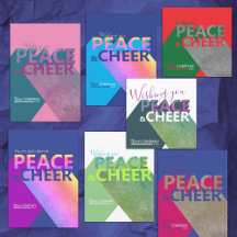 Colorful Typography Company Holiday Cards