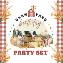 Barnyard Animals Birthday Party Set