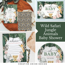 Wild Safari Jungle Animals Baby Shower