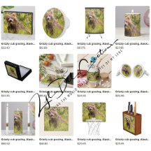 Gifts with grizzly cub grazing design