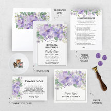 Elegant Floral Purple Bridal Shower Collection