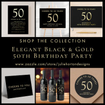 Elegant Black & Gold 50th Birthday Party