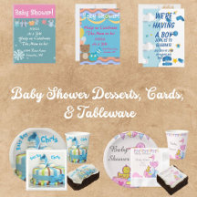 BABY SHOWER DESSERTS, CARDS & TABLEWARE 