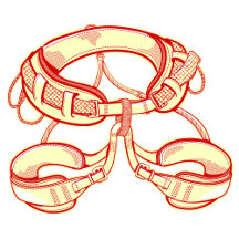 Rock climbing harness and quickdraws