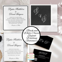 Classic Black and White Elegant Wedding Stationary