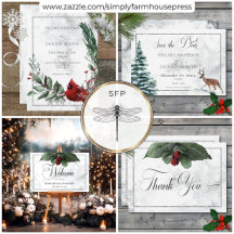 Winter Wreath & Red Cardinal Wedding