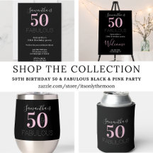 50th Birthday 50 and Fabulous Black Pink Party