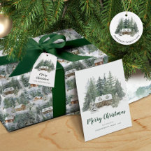 Rustic Christmas Woodland Forest Cabins