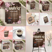 Elegant Rustic Floral Baby-Q Grill Baby Shower