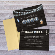 Baby Is Brewing Blue Rustic Baby Shower 3C