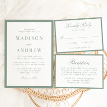 Modern Sage Green Border Wedding Collection