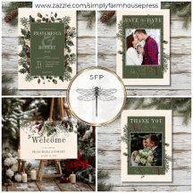 Rustic Winter Berries & Pine Cream Wedding