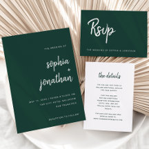 Modern Minimalist Emerald Green Wedding