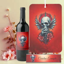 Impressive, realistic skull with wings 