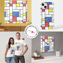 MONDRIAN SCRIBBLES   MINIMALIST MODERN ART