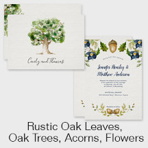Rustic Oak Leaves, Oak Trees, Acorns, Flowers