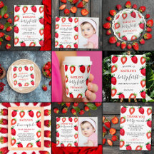 Sweet Strawberry Berry First 1st Birthday