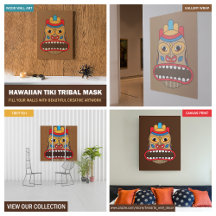 Hawaiian Tiki Tribal Mask Wall Art