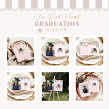 Chic Pink Floral Graduation 