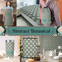 Vintage Abstract Botanical Floral Monogram Pattern