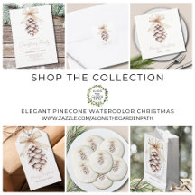 Elegant Pinecone Watercolor Christmas